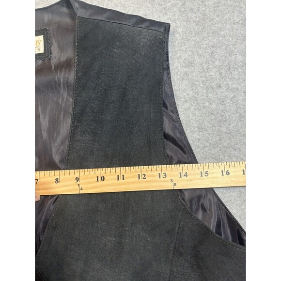 Ivy Club Classics Men’s Large Leather 4 Button Vest Black Velvet Satin - Picture 7 of 12